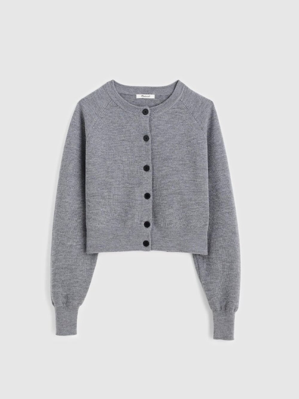 Madewell Raglan-Sleeve Cropped Cardigan Gray Size M Wool Alpaca Blend